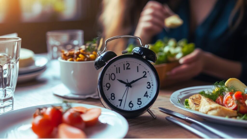 Mulher verificando o horário para tomar Mounjax, ilustrando a rotina para garantir que o produto emagrece de verdade.