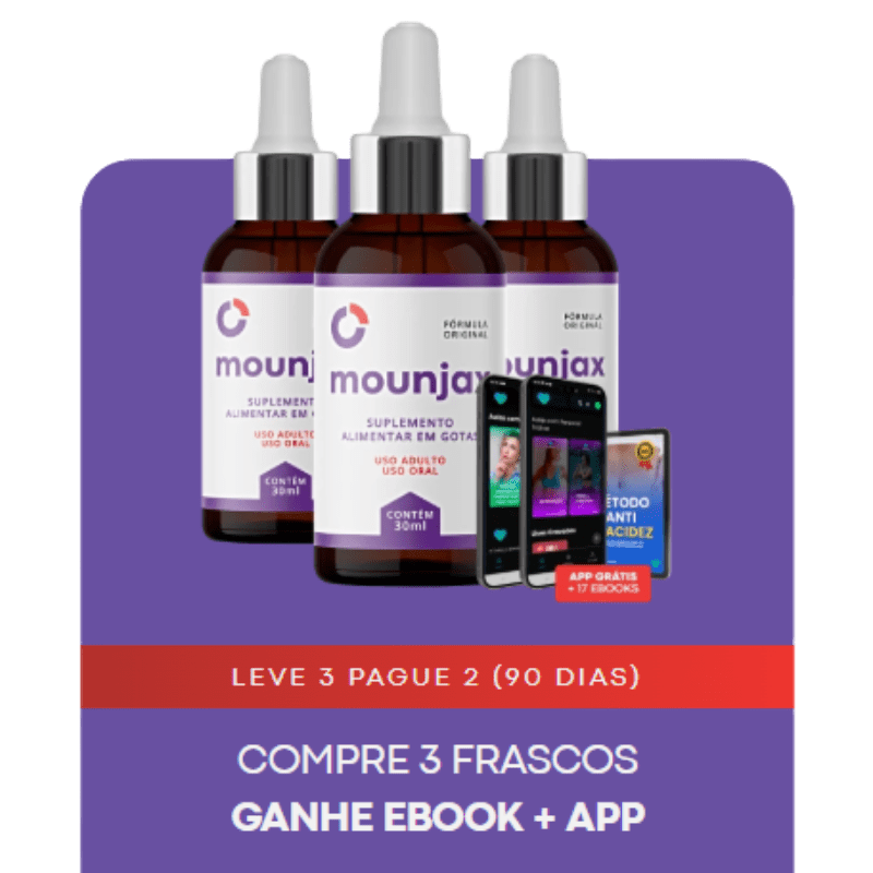 Mounjax Preço: Tabela oficial comparando os valores dos kits de 1, 3 e 5 frascos
